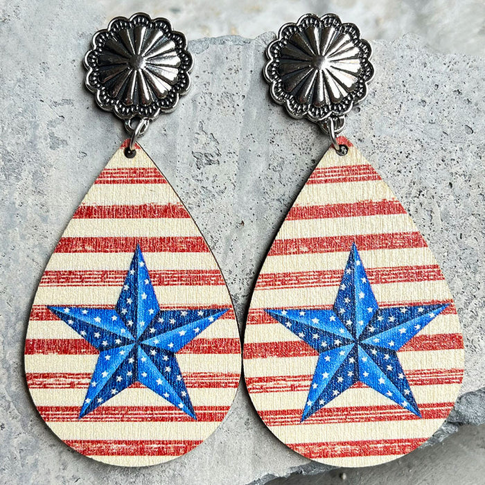 Independence Day Earrings with Western Cowboy Boots and Bullhead Designs