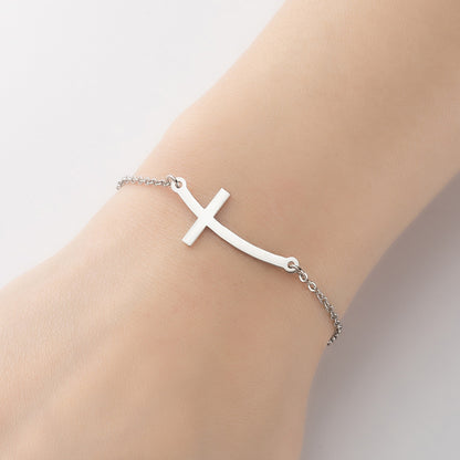 Cross pendant bracelet, simple geometric couple bracelet cross-border wholesale