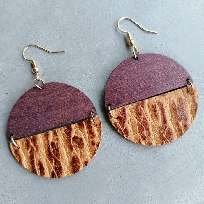 Wooden textured earrings