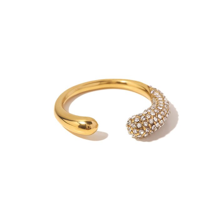 Textured 18K Gold Plated Stainless Steel Ring - Unique and Stylish