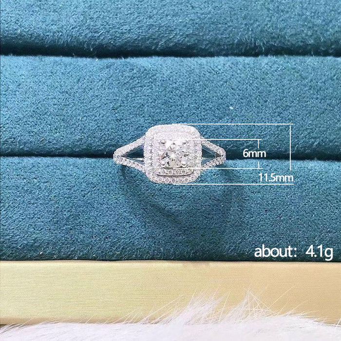 Anillo de diamantes con incrustaciones de circonitas y joyería para aniversario de bodas