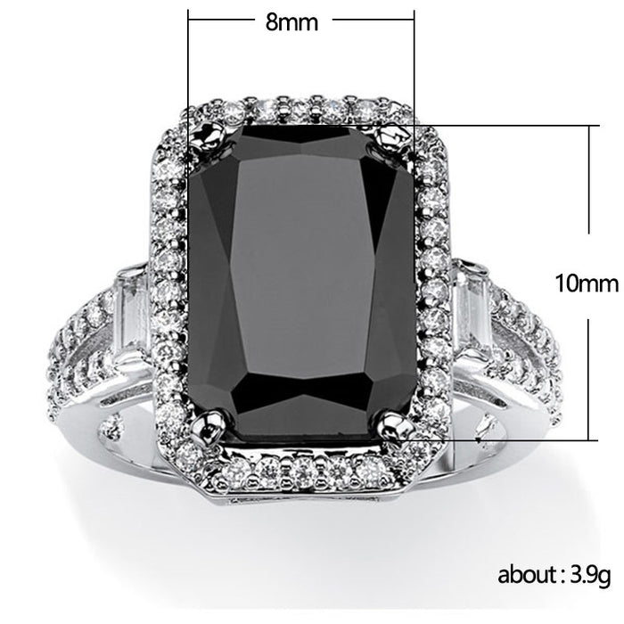 Black zircon ring for men