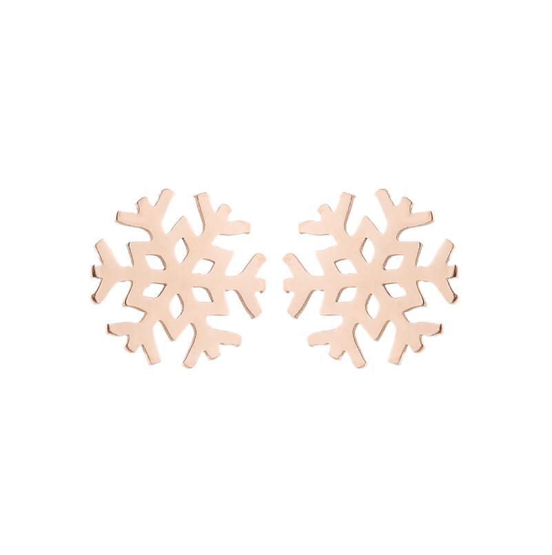 Snowflake and Apple Stainless Steel Earrings - Perfect Christmas Gift Jewelry