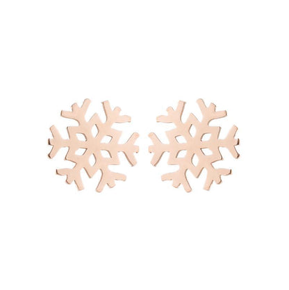 Snowflake and Apple Stainless Steel Earrings - Perfect Christmas Gift Jewelry