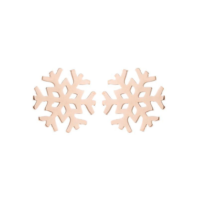 Snowflake and Apple Stainless Steel Earrings - Perfect Christmas Gift Jewelry