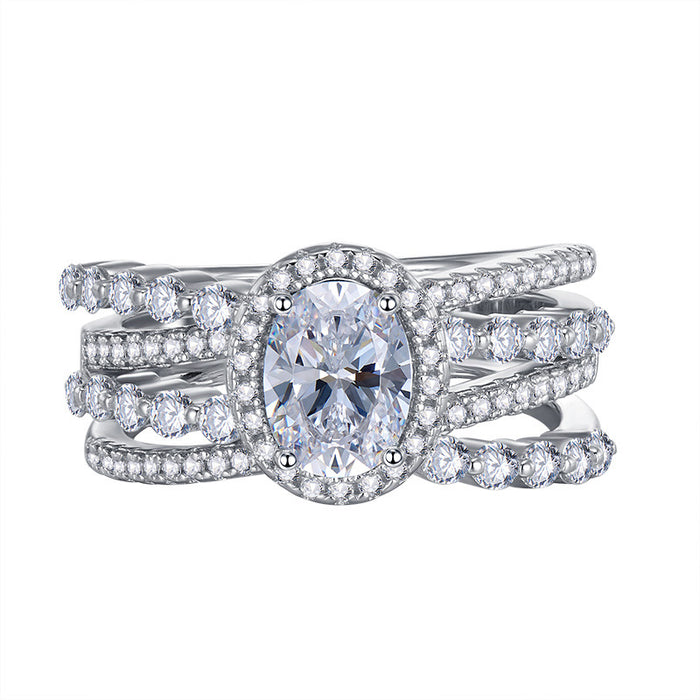 Light luxury oval ring for women niche high-end ring