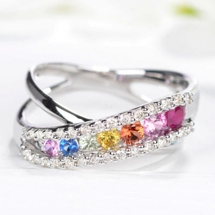 Rainbow Cross Ring Fashion Jewelry Ring