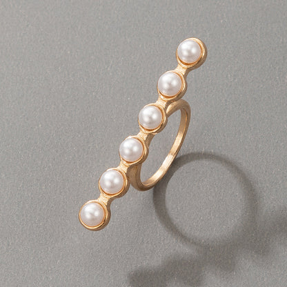 Simple pearl horizontal single ring