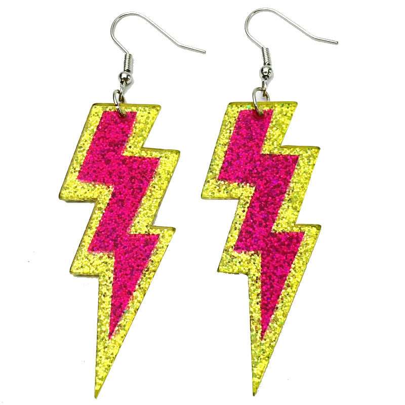 Fluorescent Acrylic Radio Earrings