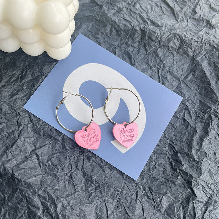 Heart fresh earrings Harajuku style disco girly heart earrings