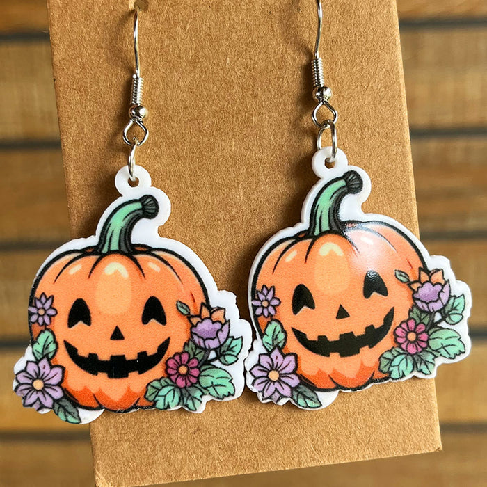 White Ghost Acrylic Halloween Earrings