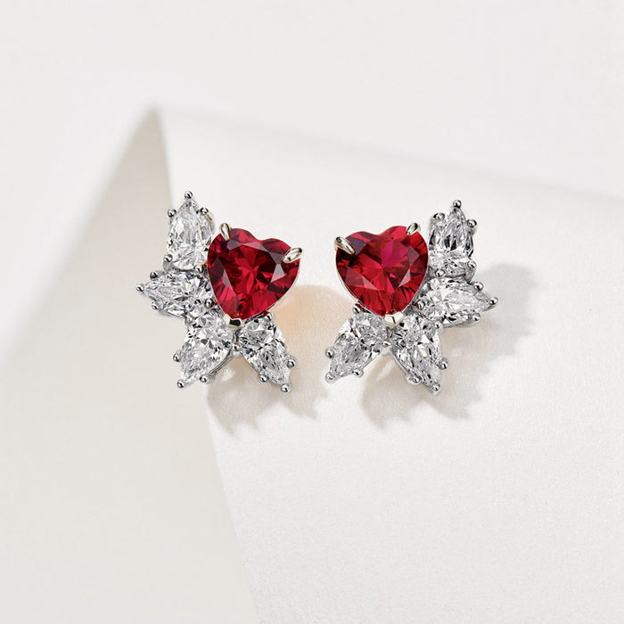 Heart drop earrings medieval noblewoman earrings