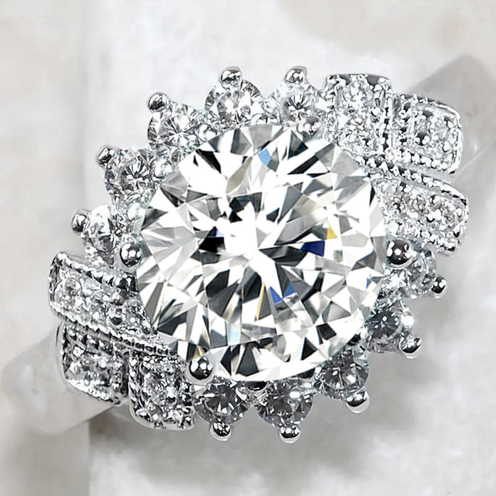 Light luxury exaggerated index finger ring round design wrapped ring