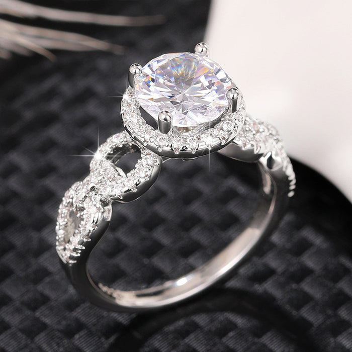 Super shiny luxury simulated diamond ring