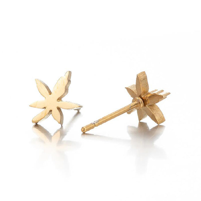 Pendientes geométricos con forma de estrella y hoja de arce: joyas versátiles con motivos florales y de estrellas