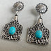 Vintage Floral Bull Tag and Pumpkin Flower Earrings with Turquoise and Alloy Design - wallojewerly 