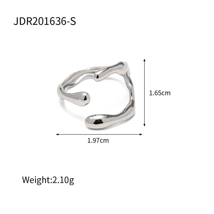 Stainless steel steel color exaggerated open ring