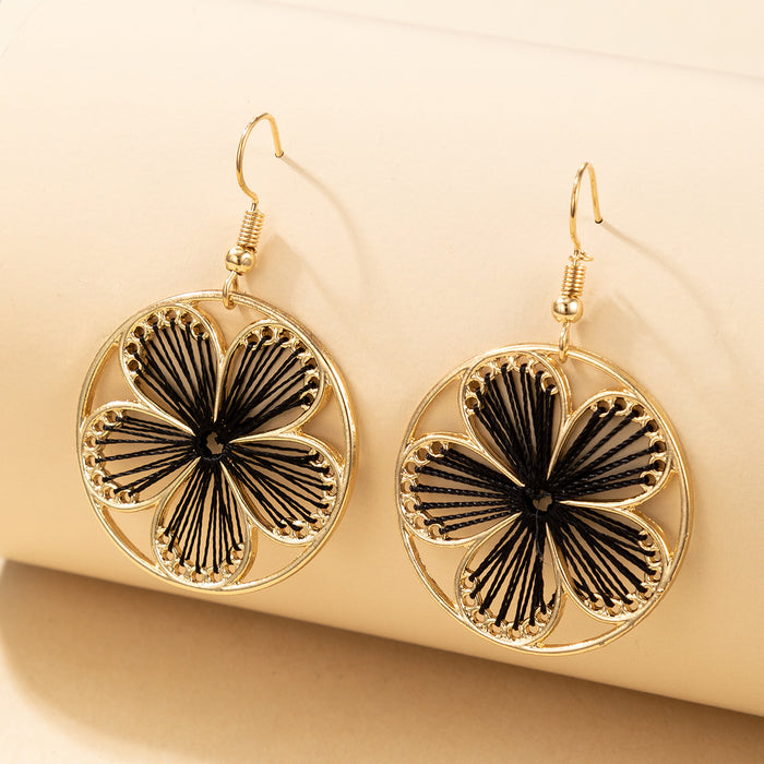 Handwoven Daisy Flower Bohemian Earrings