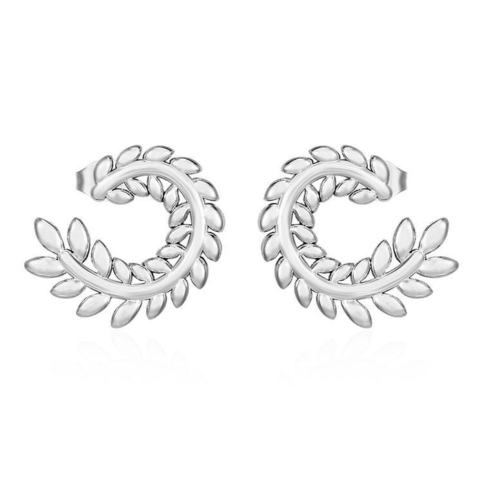 Gold thread stainless steel earrings light luxury style women's earrings