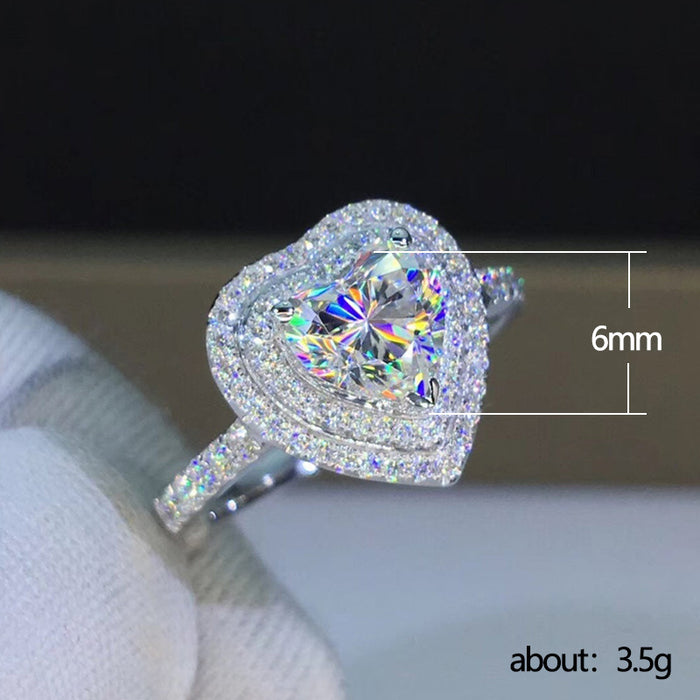 Hollow diamond ring zircon engagement ring