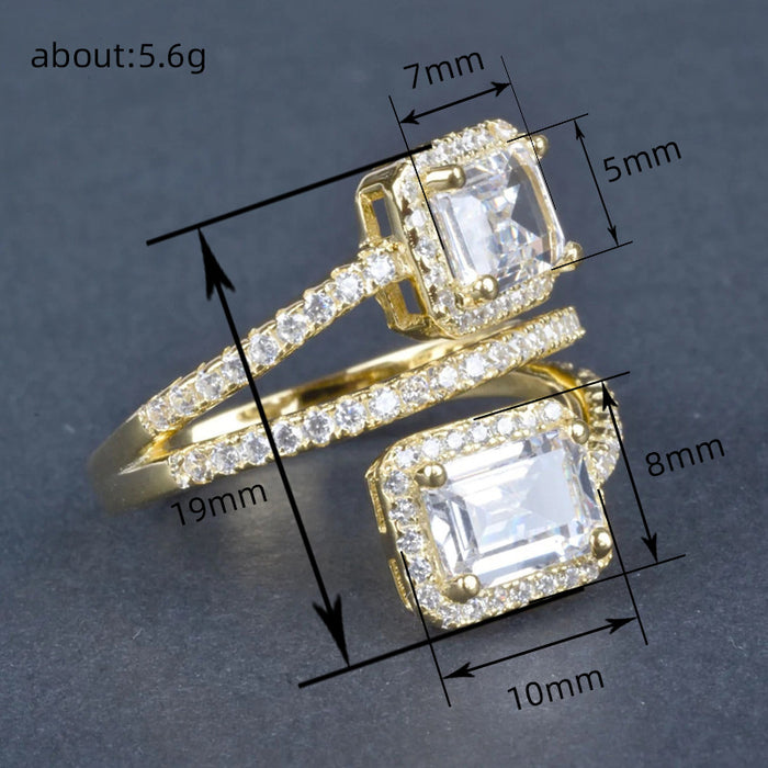 Geometric multi-layer ring for women fashion design