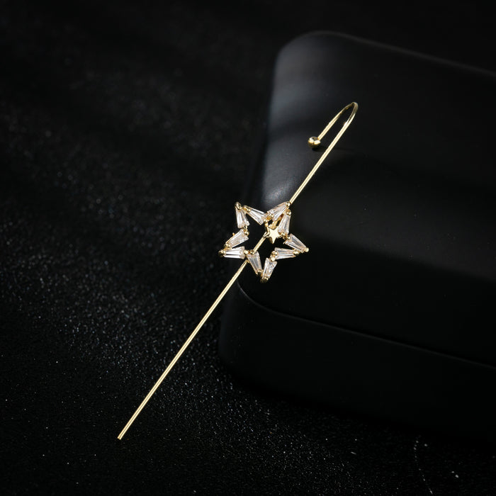 Minimalist Geometric Butterfly and Christmas Tree Stud Earrings with Rhinestone Inlay - Perfect for Holiday Celebrations