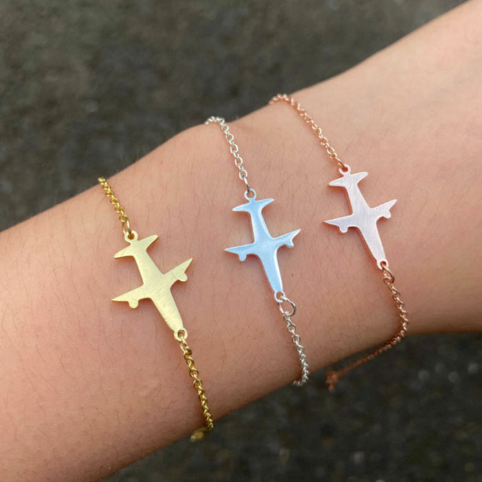 Pulsera de pareja, sencilla, pequeña, fresca, para hombres y mujeres, joyería de avión, venta al por mayor transfronteriza