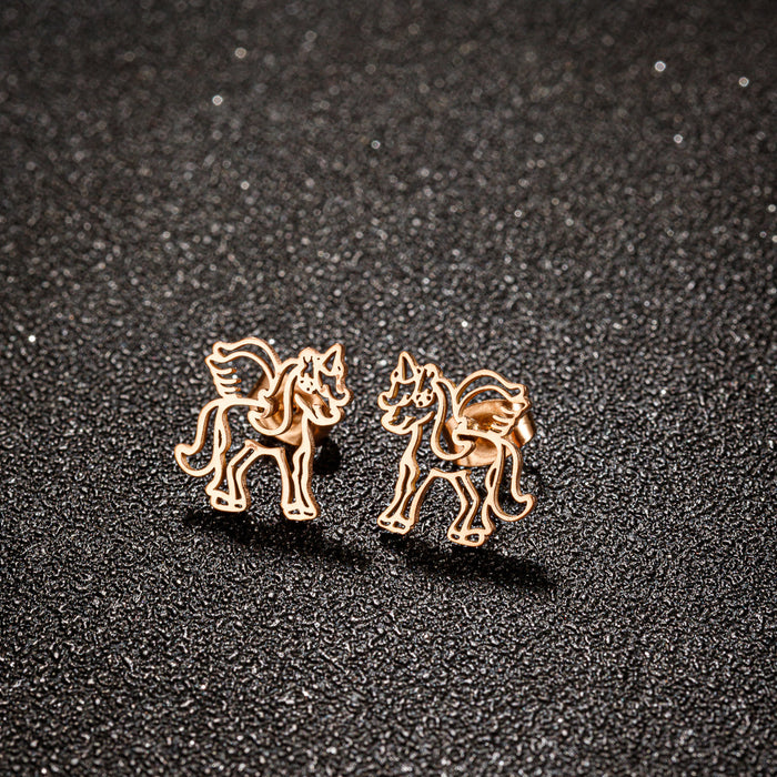 Pendientes de acero inoxidable con forma de unicornio: joyas divertidas y adorables para un estilo divertido