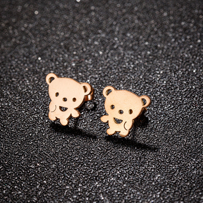 Pendientes de acero inoxidable con forma de perro y gato: joyas de animales adorables y divertidas