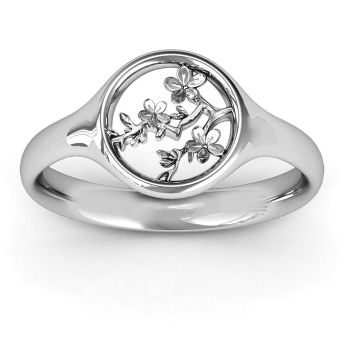 Anillo de flores de cristal de alta calidad para mujer, lleno de diamantes, elegante y simple.