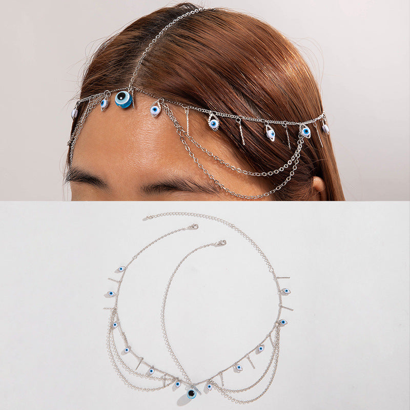 Pearl and Rhinestone Head chain Headband with Exotic Flair for Women