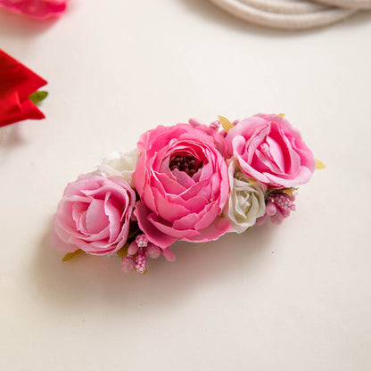 Korean-Style Colorful Daisy and Rose Hair Clips - Sweet Fabric Flower Hair Pins