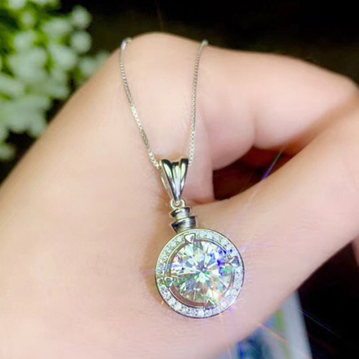 Imitation Moissanite Platinum Plated Women's Zircon Clavicle Necklace