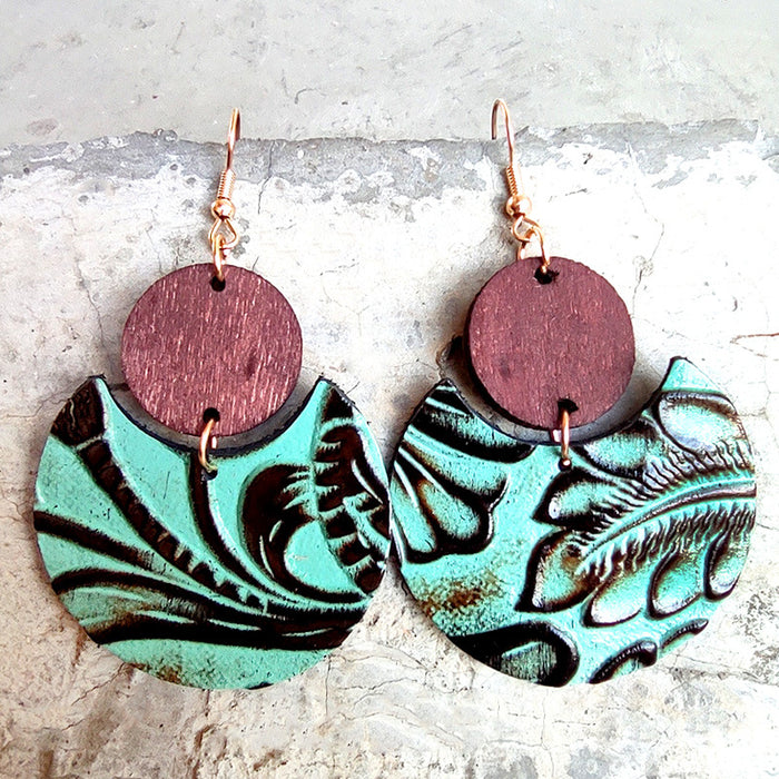 Wooden book texture earrings