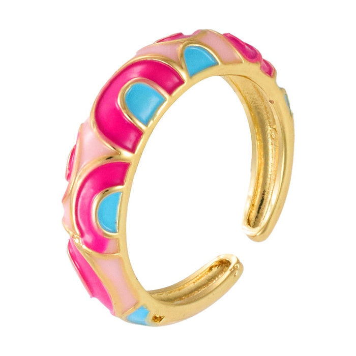 Wholesale colorful enamel leopard print rings