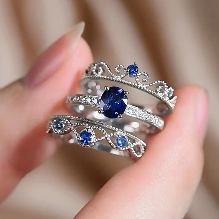 Crown Royal Ring Temperament French Court Style Three-piece Ring