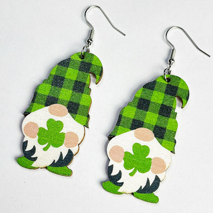 Wooden St. Patrick's Day Earrings