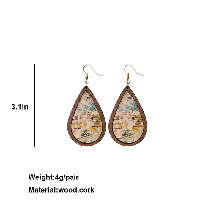 Flower wooden earrings