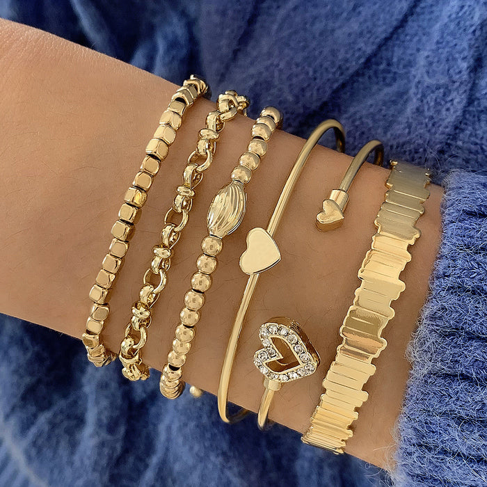 Wide Band Cuff Bracelet Set – Gold-Toned Statement Jewelry