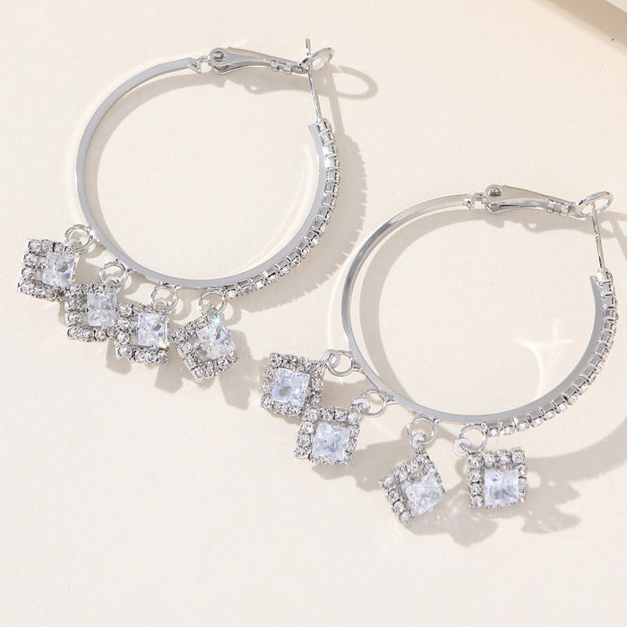 S925 Silver Needle Zircon Earrings - Trendy Dangles for a Chic Look