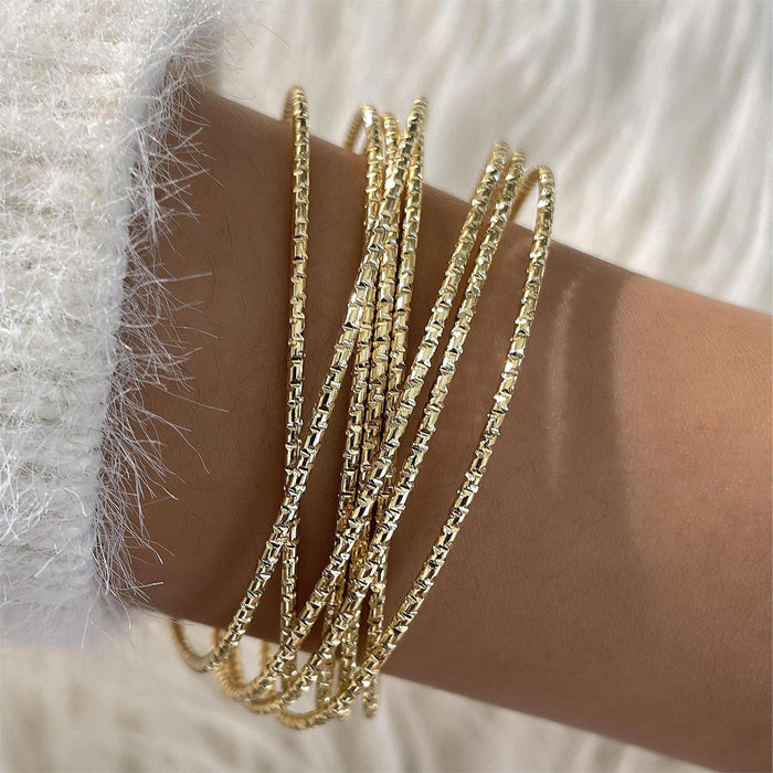 Wide Band Cuff Bracelet Set – Gold-Toned Statement Jewelry