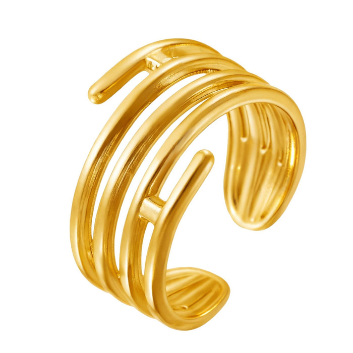 Wholesale multi-layered irregular thin-ring open rings