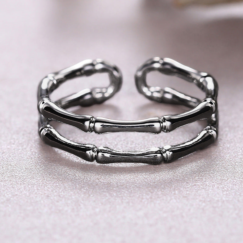Anillo ajustable de bambú personalizado, anillo sencillo y popular.