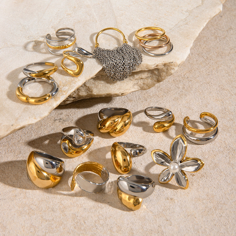 stainless steel flower ring