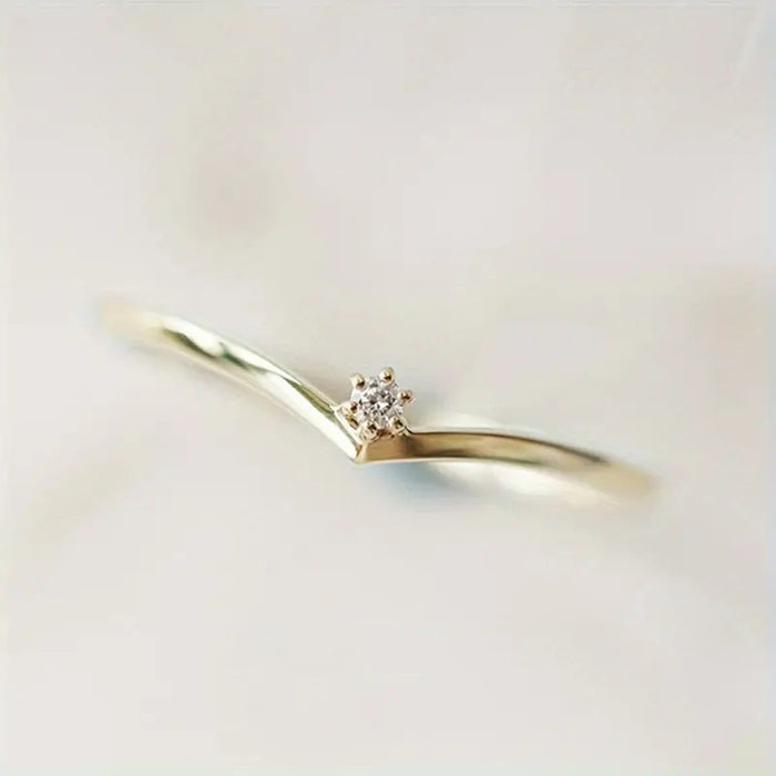 Simple zircon ring for women for everyday party
