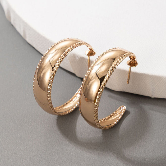 Alloy plain hoop earrings geometric simple pattern earrings