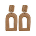 Handmade Morandi Color Clay Earrings - Geometric Embossed Design for a Vacation Look - wallojewerly 