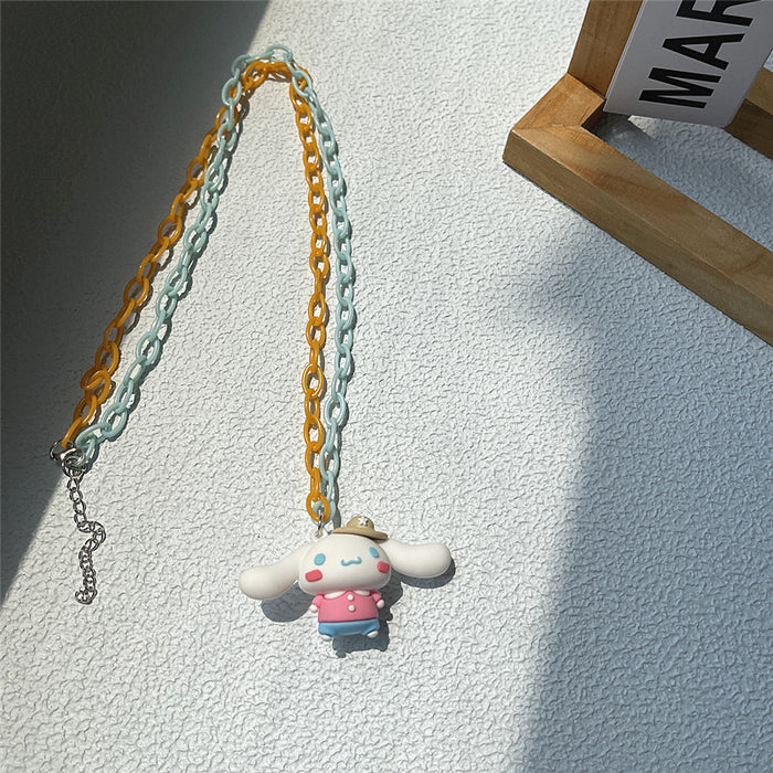 Puppy three-dimensional necklace soft girl style pendant earrings