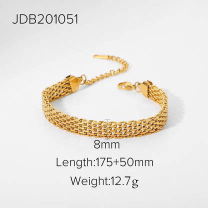 Stainless Steel Cuban Link Bracelet - High-End Tarnish-Resistant Titanium Steel Jewelry for Women