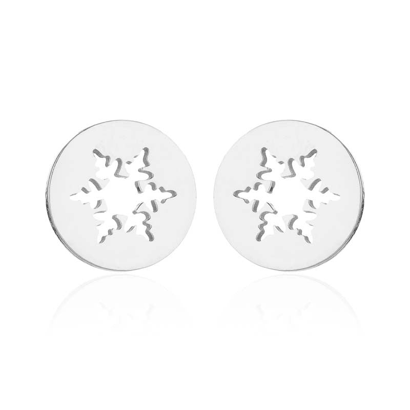 Triangle and Circle Stainless Steel Stud Earrings - Modern and Minimalist Geometric Jewelry